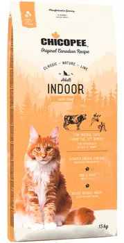 Chicopee Classic Nature Line Cat Adult Indoor для взрослых кошек живущих дома с говядиной (1,5 кг)