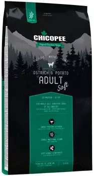 Chicopee Holistic Nature Line Soft Adult Ostrich &amp; Potato беззерновой полувлажный для взрослых собак всех пород со страусом и картофелем (2 кг)