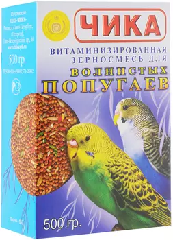 чика корм для волнистых попугаев витаминизированный (500 гр)