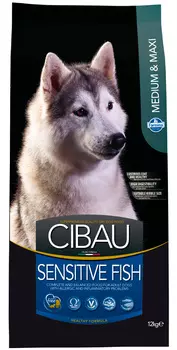 Cibau Sensitive Fish Medium/maxi для взрослых собак средних и крупных пород при аллергии с рыбой (2,5 кг)