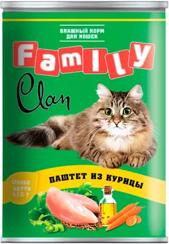 Clan Family для взрослых кошек паштет с курицей (415 гр х 9 шт)