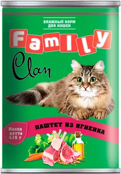 Clan Family для взрослых кошек паштет с ягненком (415 гр)