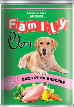 Clan Family для взрослых собак паштет с индейкой (415 гр х 9 шт)