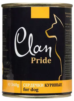 Clan Pride для взрослых собак с сердечками куриными (340 гр)