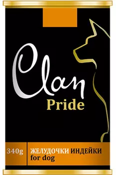 Clan Pride для взрослых собак с желудочками индейки (340 гр х 12 шт)