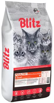 Blitz Classic Adult Cat Poultry для взрослых кошек с птицей (10 кг)