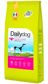 Dailydog Adult Large Breed Lamb &amp; Rice монобелковый для взрослых собак крупных пород с ягненком и рисом (20 + 20 кг)