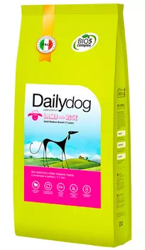 Dailydog Adult Medium Breed Lamb &amp; Rice монобелковый для взрослых собак средних пород с ягненком и рисом (12 + 12 кг)