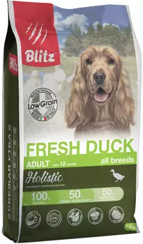 Blitz Holistic Low-grain Adult Fresh Duck низкозерновой для взрослых собак всех пород с уткой (1,5 кг)