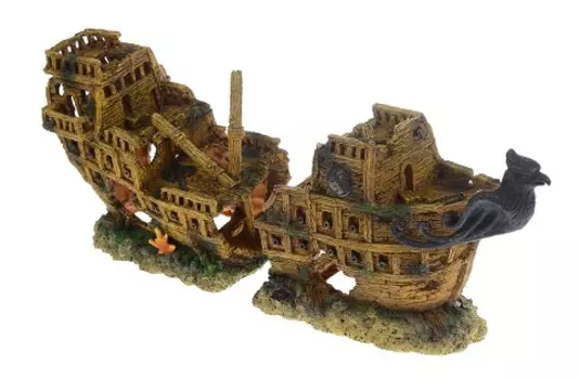Декор грот для аквариума Фрегат Gold, 55,5 х 17 х 25 см, Barbus, Decor 019 (1 шт)
