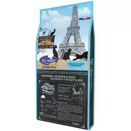Bon Appetit Cat Adult Sterilised для взрослых кастрированных котов и стерилизованных кошек с лососем, курицей и рисом (0,4 кг)