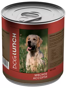 Dog Lunch для взрослых собак с мясным ассорти в желе (750 гр х 12 шт)