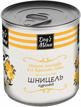 Dog’s Menu для взрослых собак шницель куриный (340 гр х 12 шт)