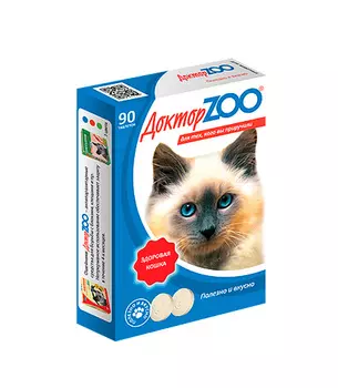доктор Zoo здоровый иммунитет мультивитаминное лакомство для кошек с морскими водорослями (90 таблеток)
