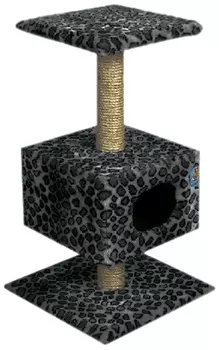 Дом для кошек на подставке Зооник цветной мех 45 х 45 х 80 см (1 шт)