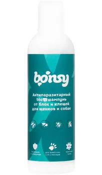 Bonsy BIOшампунь антипаразитарный от блох и клещей для собак и щенков 250 мл (1 шт)
