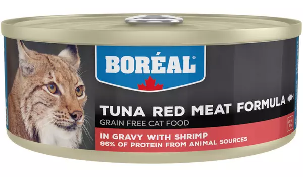 Boreal беззерновые для кошек и котят с красным мясом тунца и креветками в соусе (156 гр)