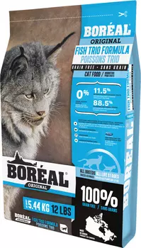 Boreal Original Cat беззерновой для кошек и котят с 3 видами рыбы (5,44 кг)