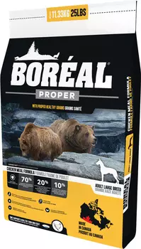 Boreal Proper Dog низкозерновой для собак и щенков крупных пород с курицей (11,33 кг)