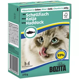 Bozita Chunks In Jelly Haddock для кошек и котят с морской рыбой в желе (370 гр)
