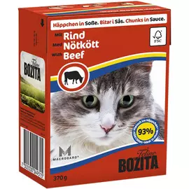 Bozita Chunks In Sauce Beef для кошек и котят с говядиной в соусе (370 гр х 16 шт)