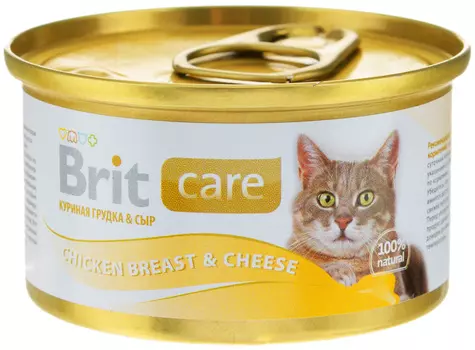 Brit Care Cat Chicken Breast &amp; Cheese для взрослых кошек с куриной грудкой и сыром (80 гр х 12 шт)