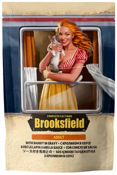 Brooksfield Cat Adult для взрослых кошек с кроликом в соусе (85 гр х 22 шт)