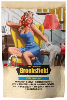 Brooksfield Light Sterilized Cat для взрослых кастрированных котов и стерилизованных кошек с индейкой в соусе (85 гр)