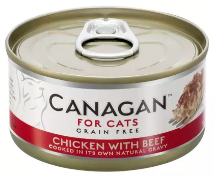 Canagan Grain Free Chicken &amp; Beef беззерновые для кошек и котят с курицей и говядиной в соусе (75 гр)