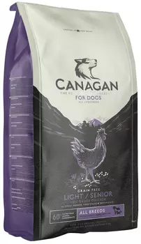 Canagan Grain Free Free-run Chicken Light Senior беззерновой диетический для пожилых собак с цыпленком (6 кг)
