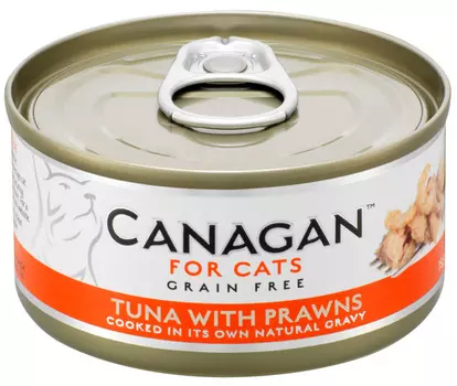 Canagan Grain Free Tuna &amp; Prawns беззерновые для кошек и котят с тунцом и креветками в соусе (75 гр)