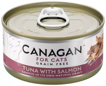 Canagan Grain Free Tuna &amp; Salmon беззерновые для кошек и котят с тунцом и лососем в соусе (75 гр)