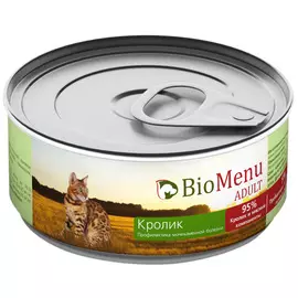 Biomenu Adult для взрослых кошек мясной паштет с кроликом (100 гр х 24 шт)