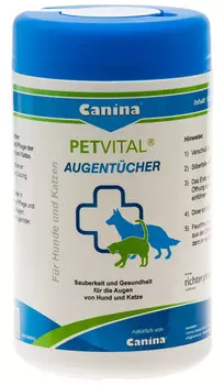 Canina Petvital Augentucher салфетки влажные для ухода за глазами собак и кошек 120 шт (1 шт)