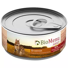 Biomenu Adult для взрослых кошек мясной паштет с ягненком (100 гр х 24 шт)