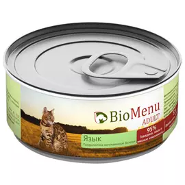 Biomenu Adult для взрослых кошек мясной паштет с языком (100 гр)
