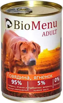 Biomenu Adult для взрослых собак с говядиной и ягненком (410 гр)