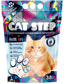 Cat Step Arctic Art наполнитель силикагелевый впитывающий для туалета кошек (3,8 л)