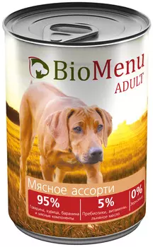 Biomenu Adult для взрослых собак с мясным ассорти (410 гр)