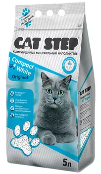 Cat Step Compact White Original наполнитель комкующийся для туалета кошек (5 л)