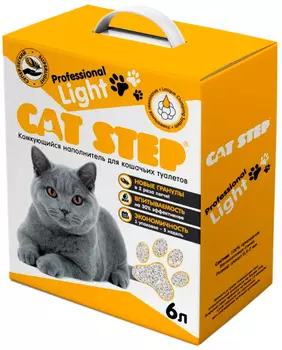 Cat Step Professional Light - Кэт степ наполнитель комкующийся для туалета кошек (6 л)