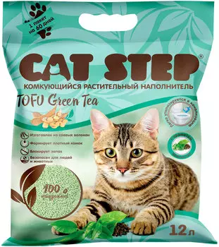 Cat Step Tofu Green Tea - Кэт степ наполнитель комкующийся для туалета кошек (12 + 12 л)
