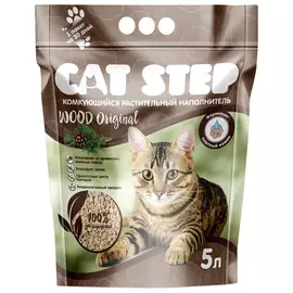 Cat Step Wood Original наполнитель древесный комкующийся для кошачьего туалета (2,3 кг)