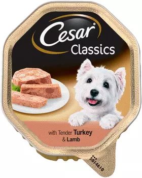Cesar Classics для взрослых собак паштет с индейкой и ягненком (150 гр х 14 шт)