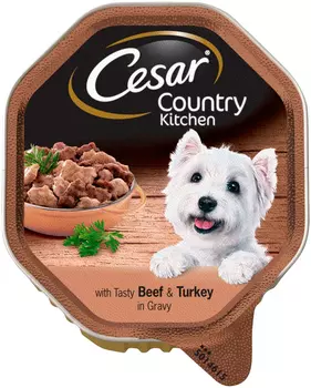 Cesar Country Kitchen для взрослых собак рагу с говядиной и индейкой (150 гр х 14 шт)