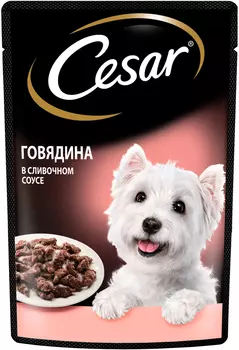 Cesar для взрослых собак маленьких пород с говядиной в сливочном соусе (85 гр х 28 шт)