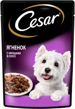Cesar для взрослых собак маленьких пород с ягненком и овощами 88633 (85 гр х 28 шт)