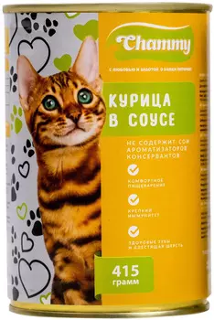 Chammy для взрослых кошек с курицей в соусе 47181010 (415 гр х 12 шт)