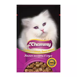 Chammy для взрослых кошек с мясным ассорти в соусе (85 гр)