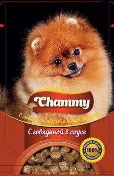 Chammy для взрослых собак с говядиной в соусе (85 гр х 24 шт)